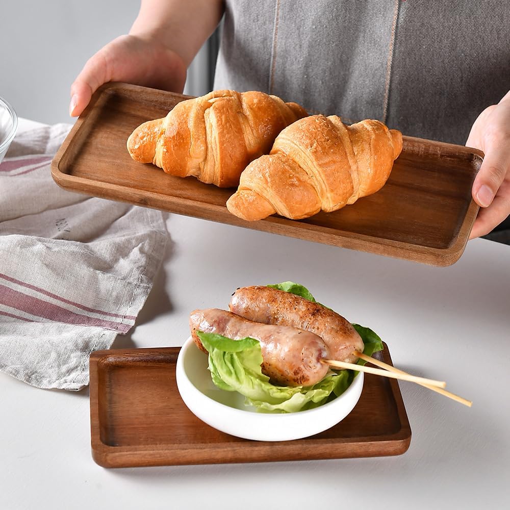 Wood Bathroom Tray for Organizing and Home Decor / 7.9 x 5.1 x 0.8