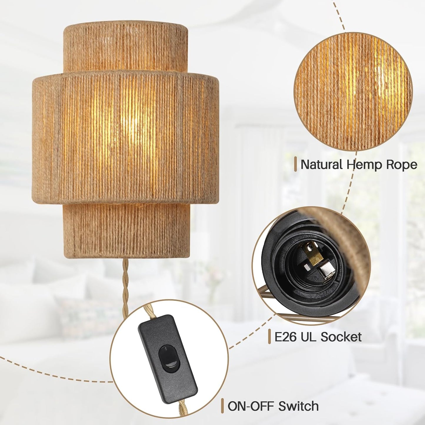 Boho Wall Light Fixture / 2-pack / Set of 2