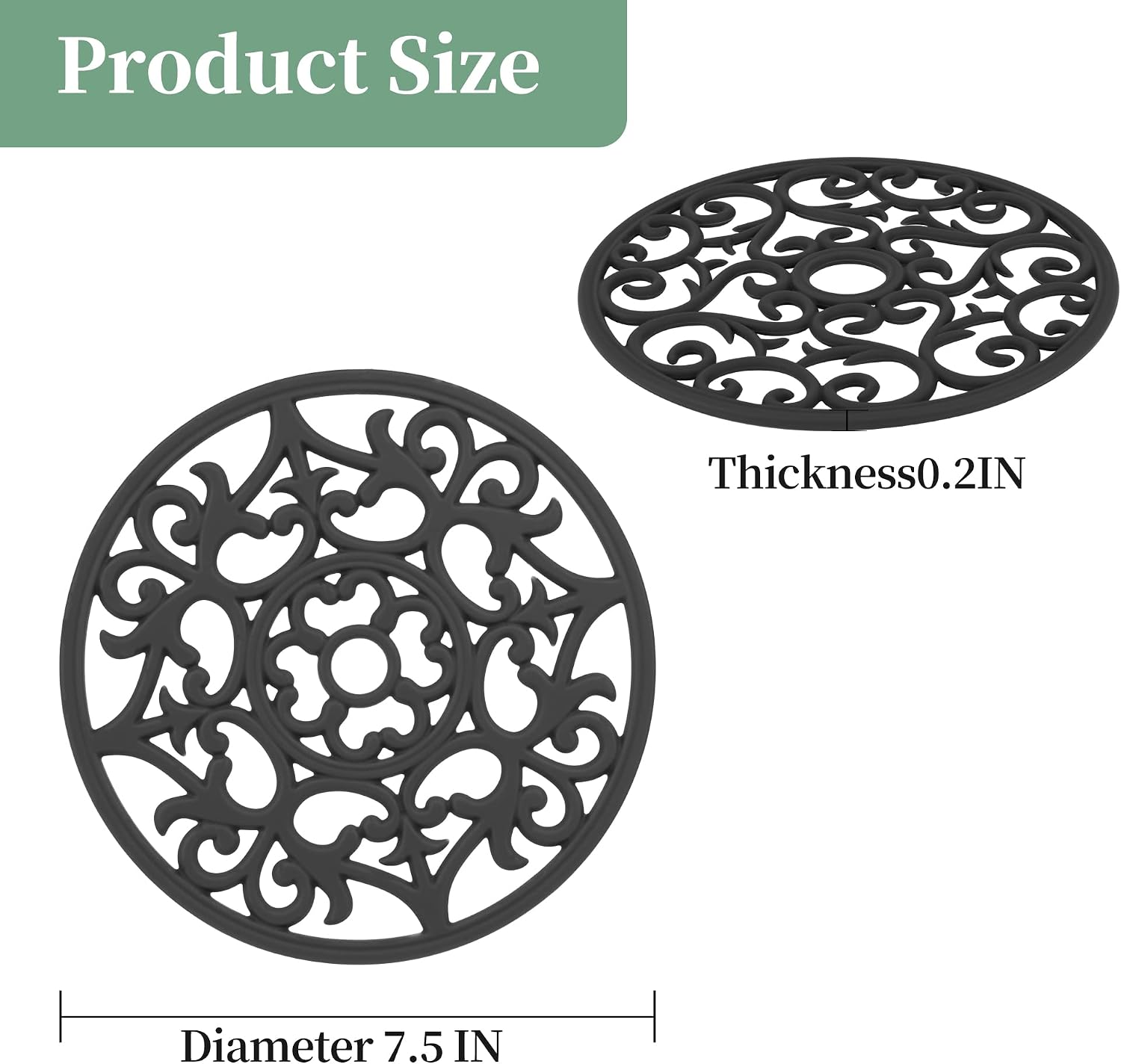 Trivets for Hot Dishes, Silicone Trivet Hot Pads for Kitchen, Trivets for Hot Pots and Pans, Silicon Pot Holder Mat for