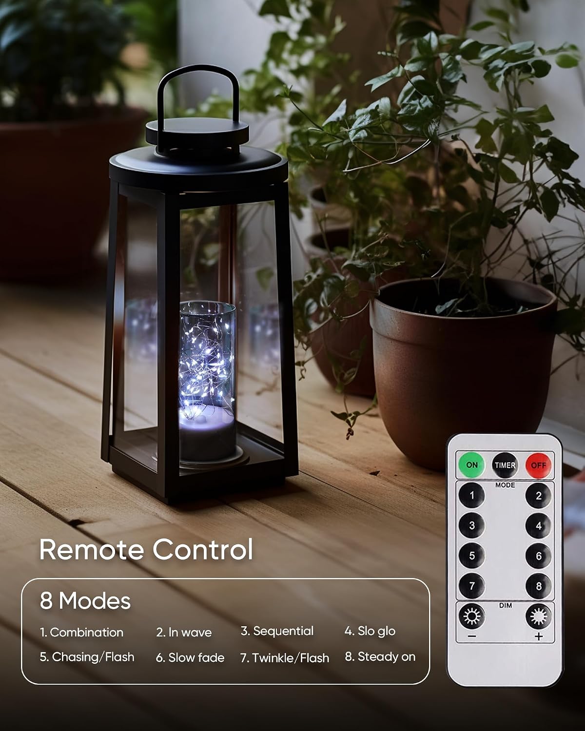 Homemory Flickering Flameless Candles with Remote, Embedded String Lights in Acylinder Vase, Battery Operated Fake