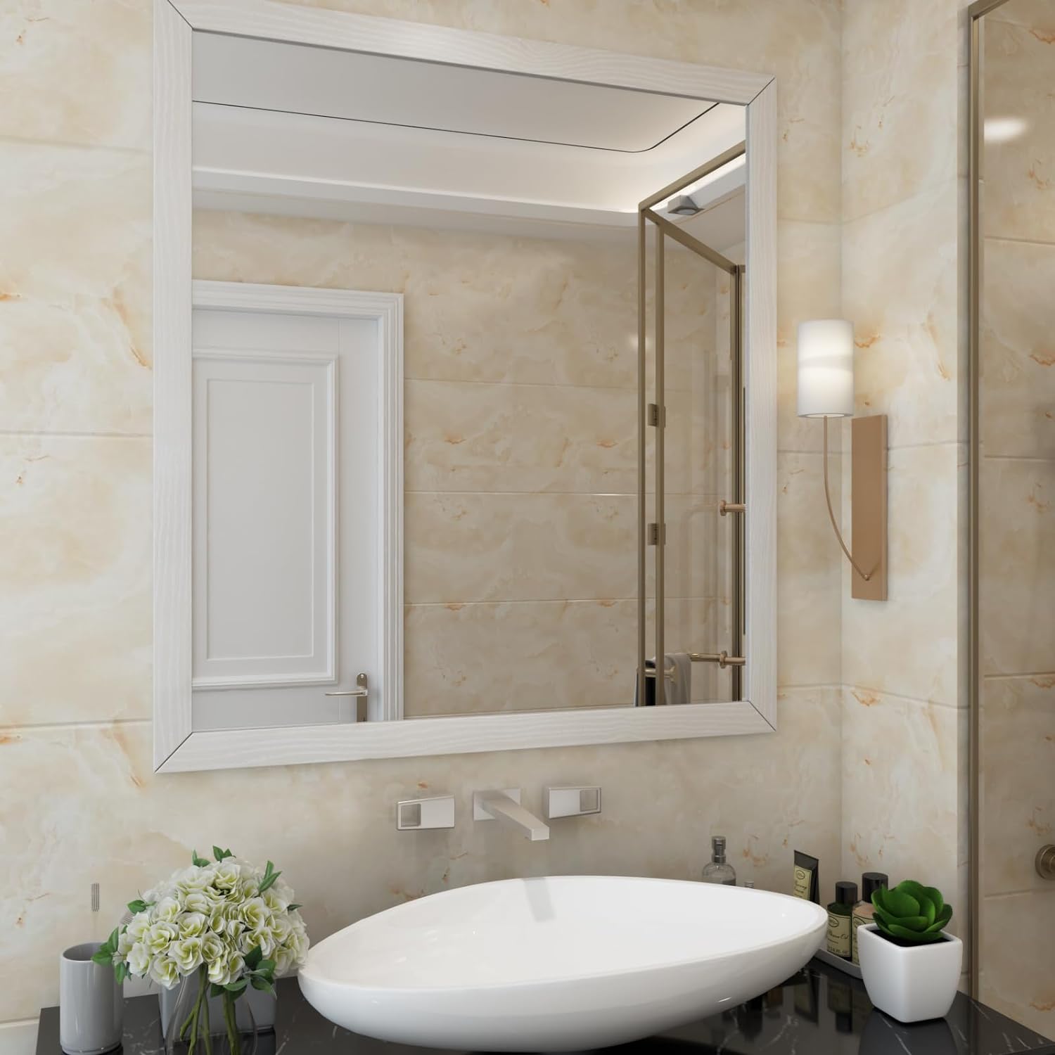 x Wood Wallpaper Border Peel and Stick Wall Border Textured Wood Grain / 3 x 600 / Silver White