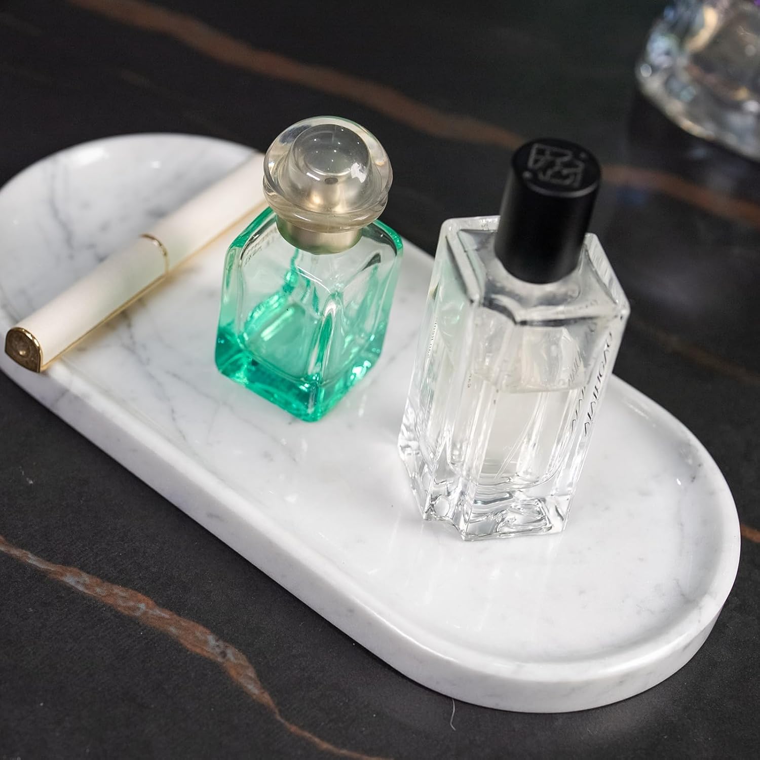 Natural Marble Tray / Carrara White / 9.8 x 4.7 x 0.6