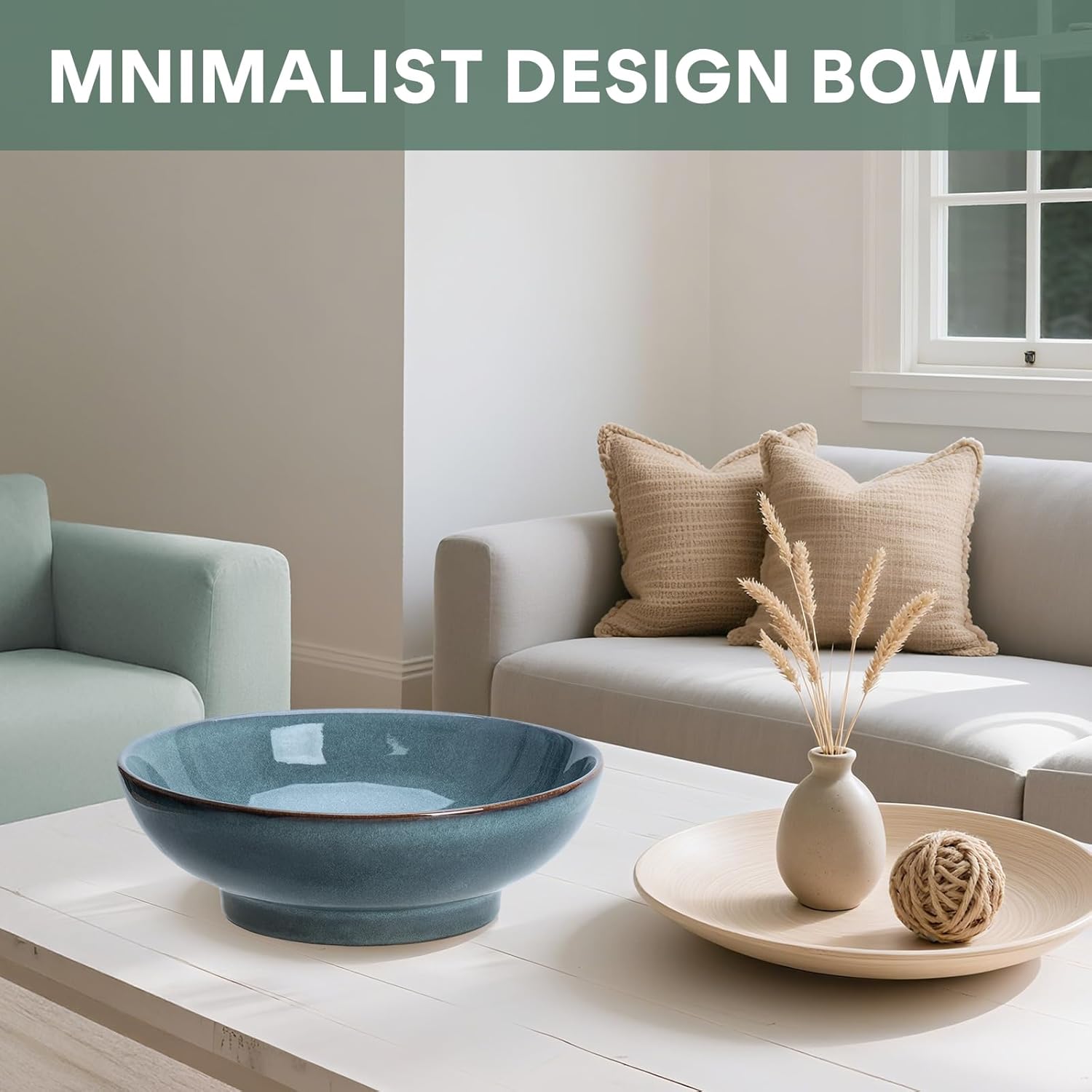 Ceramic Fruit Bowl / Ocean Blue