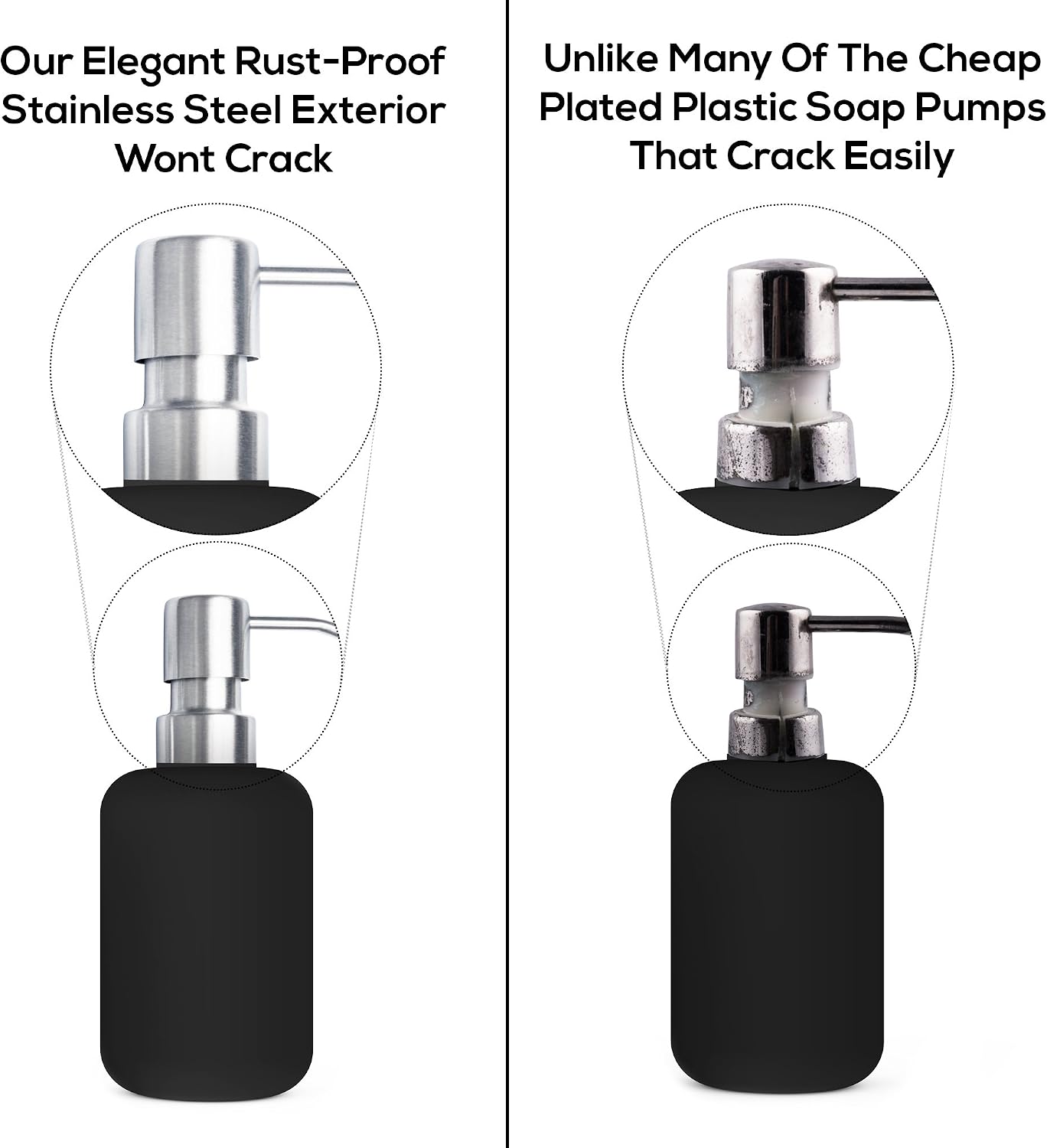 Bathroom Countertop Soap Dispensers (Brushed Nickel, 4 Pack)