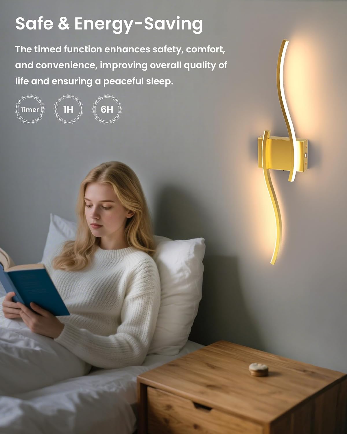 27.6 Inch Battery Operated Wall Sconce Set of 2, Gold Modern Rechargeable Wall Lights with Remote, 3CCT Dimmable