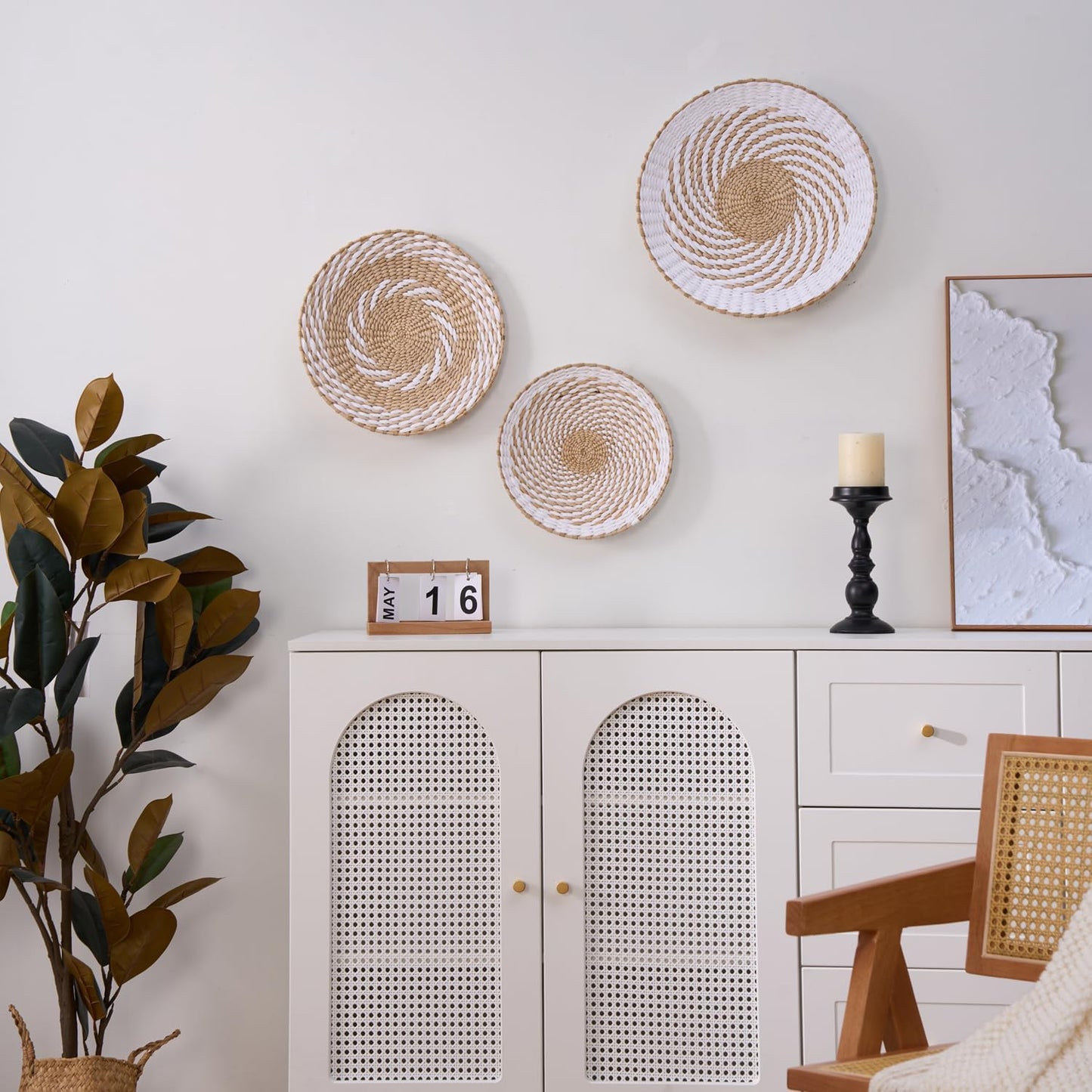 Boho Wall Basket Decor / Set of 3