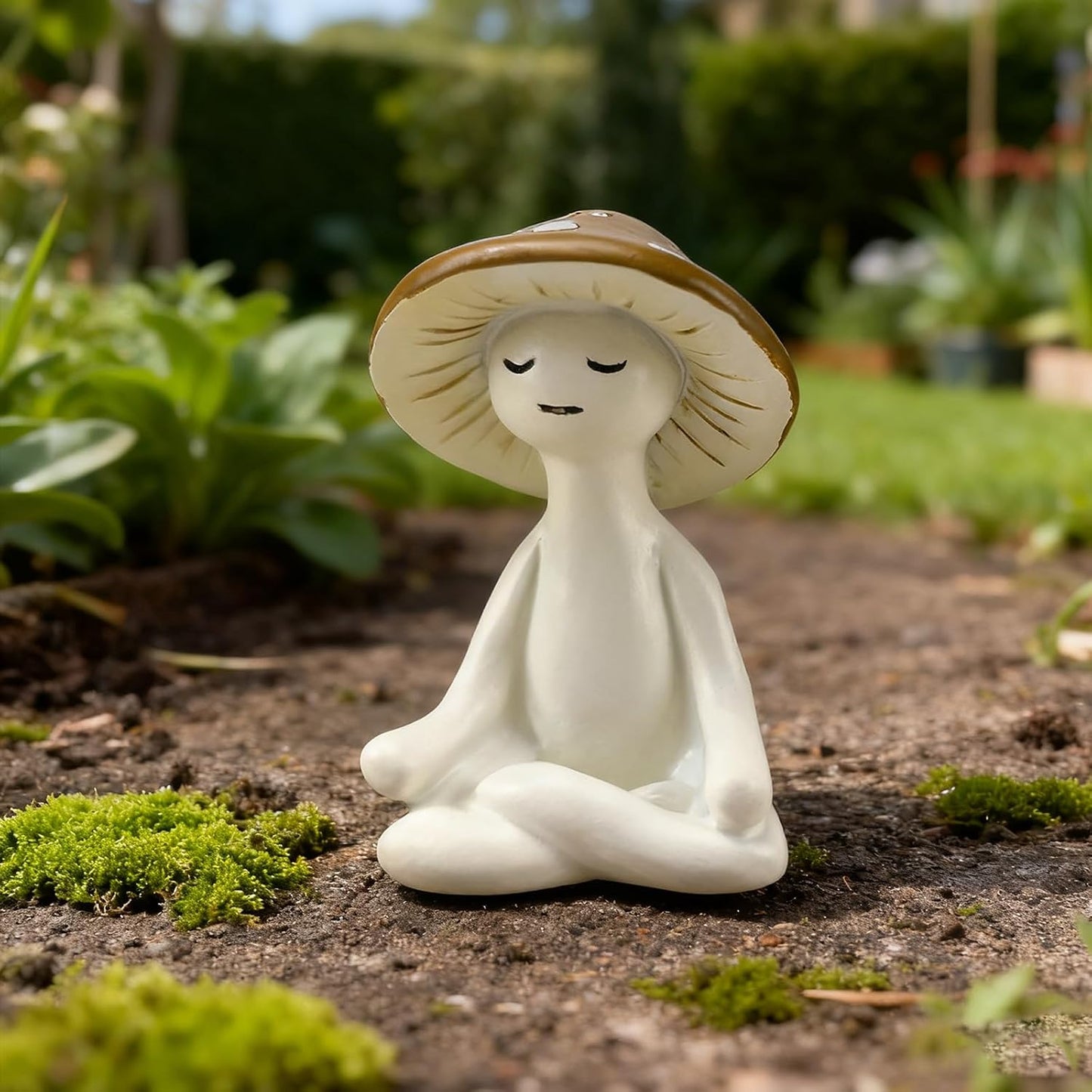 Meditation Mushroom Statue-Meditation Mushroom Resin Statue for Desk Living Room Resin Figurine