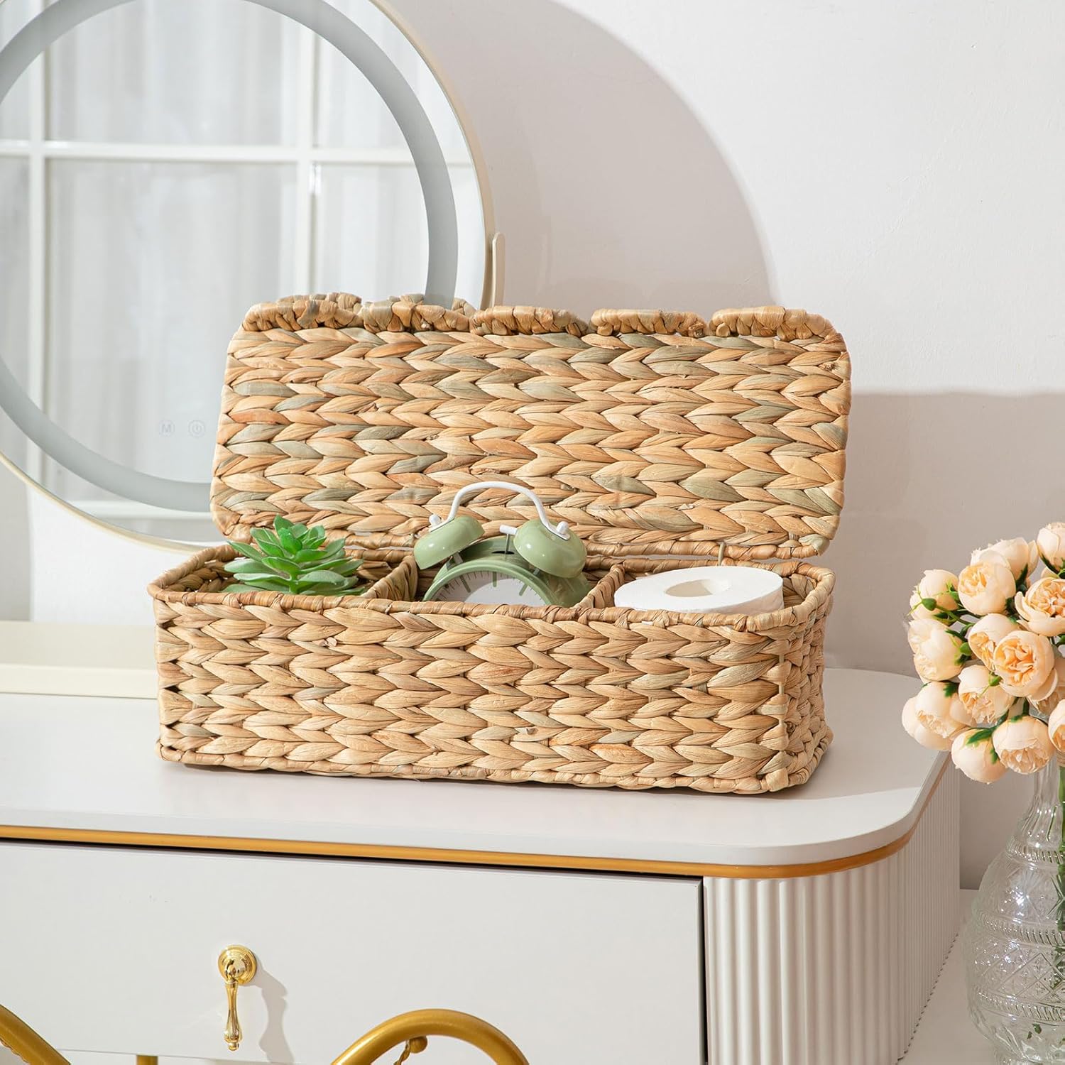 Woven Storage Basket / 3 Compartments