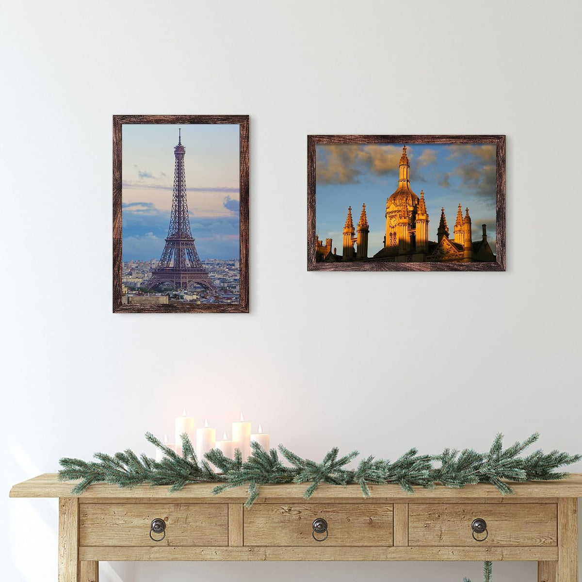 SESEAT 12x18 Frame Rustic Brown Set of 6, Gallery Poster Picture Frames for Wall Mounting