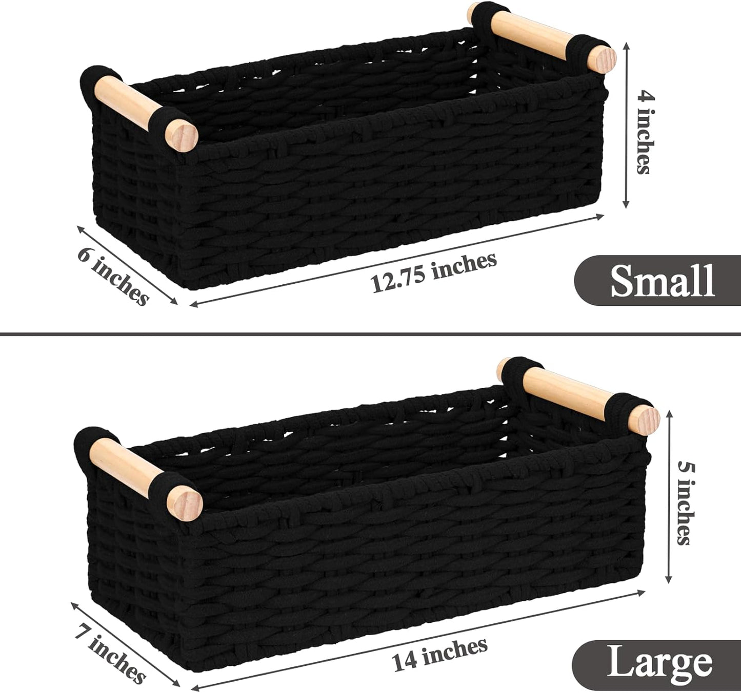 Woven Wicker Organizer Bins / Set of 2