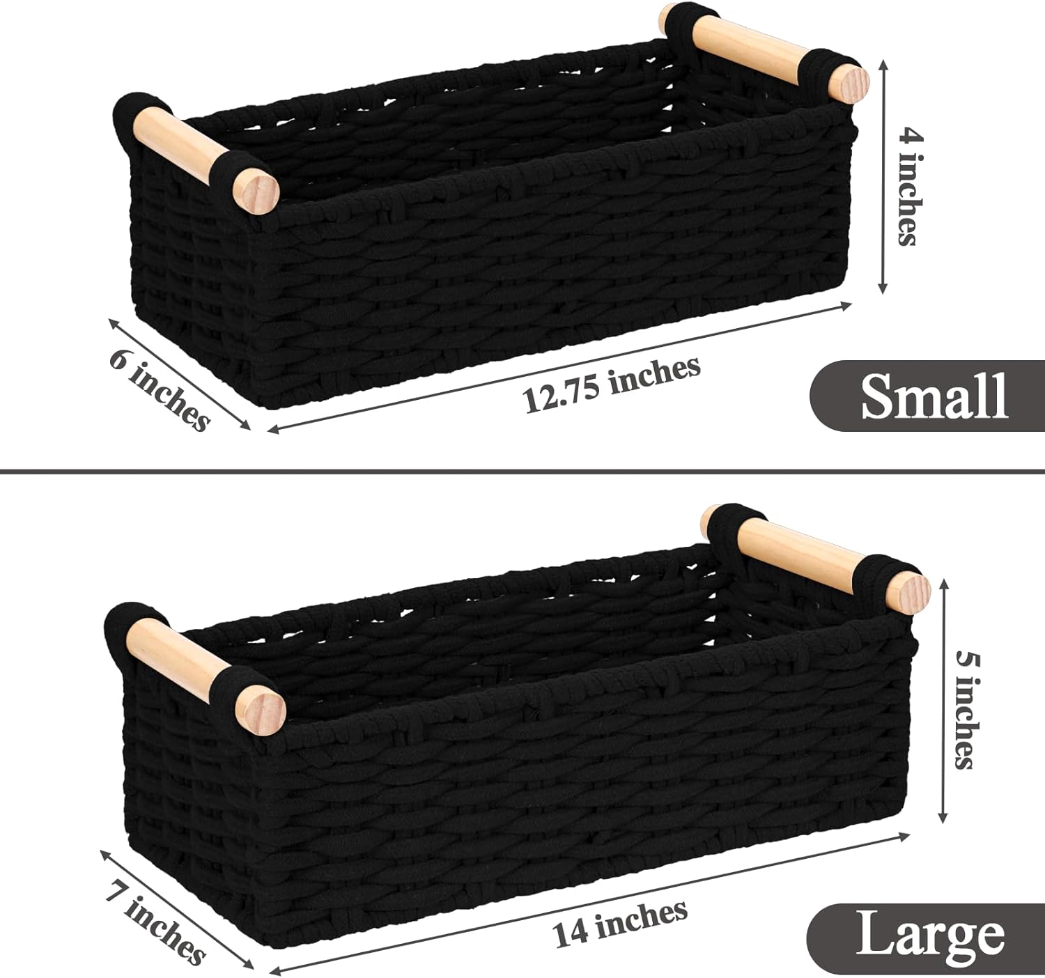 Woven Wicker Organizer Bins / Set of 2