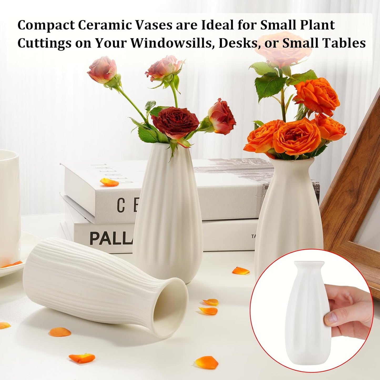 Ceramic Bud Vases / Small / White / Set of 24