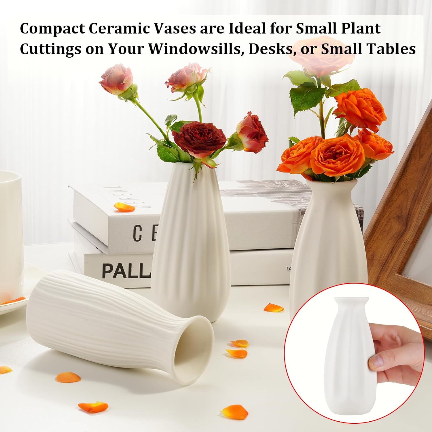 Ceramic Bud Vases / Small / White / Set of 24