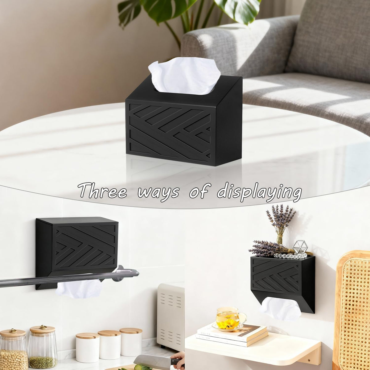 Hand Towel Holder Compatible with Kleenex Disposable Paper Hand Towels | Modern Hand Towels Box Cover, Wood