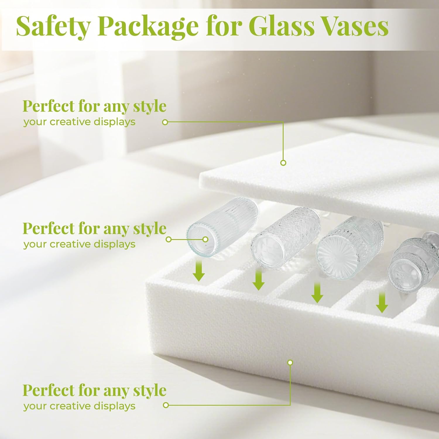 Glass Vase / Flower Vases / Clear / Set of 12
