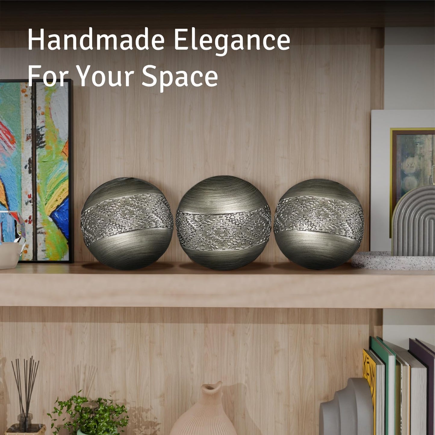 Decorative Balls for Bowls and Vases / Silver / Set of 3