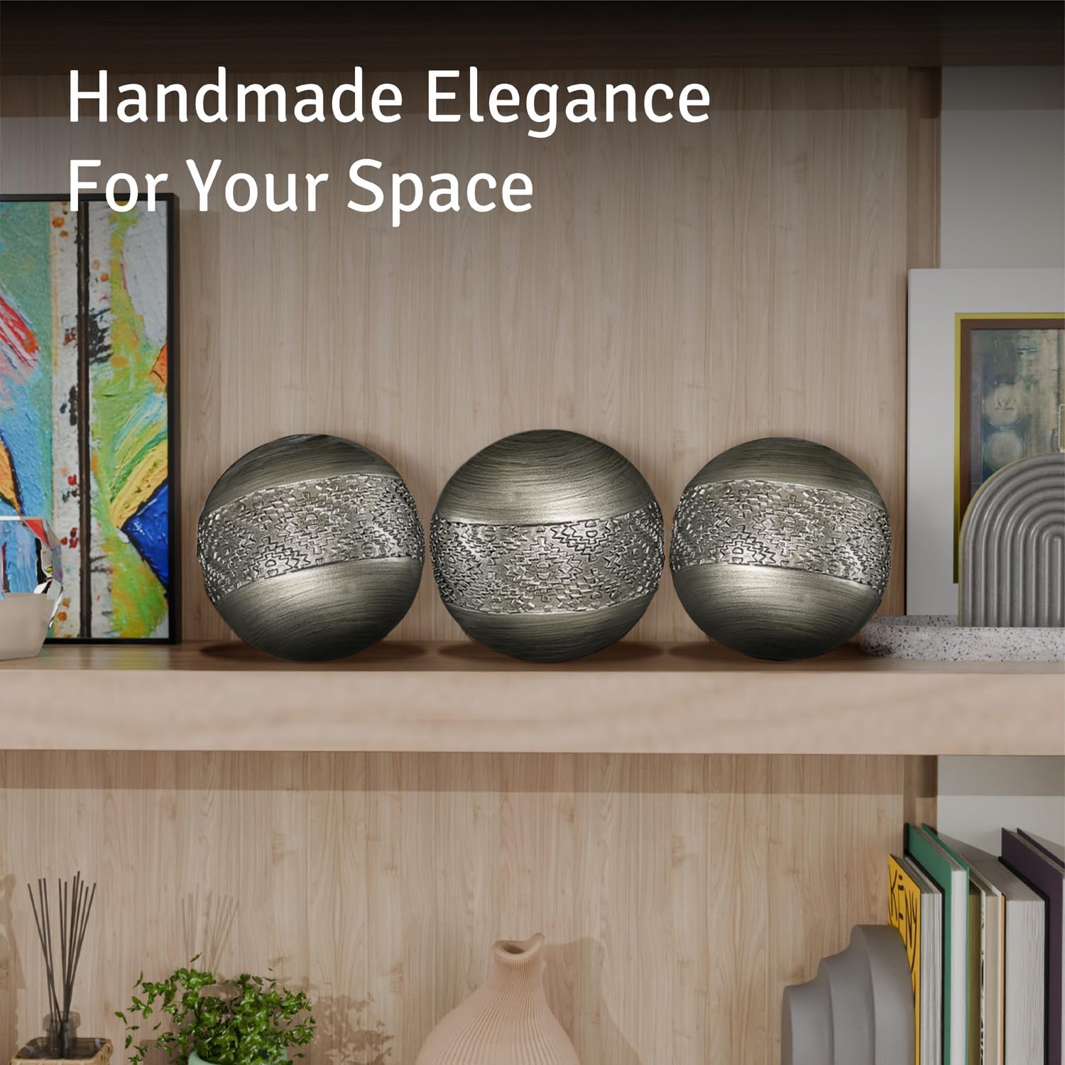Decorative Balls for Bowls and Vases / Silver / Set of 3