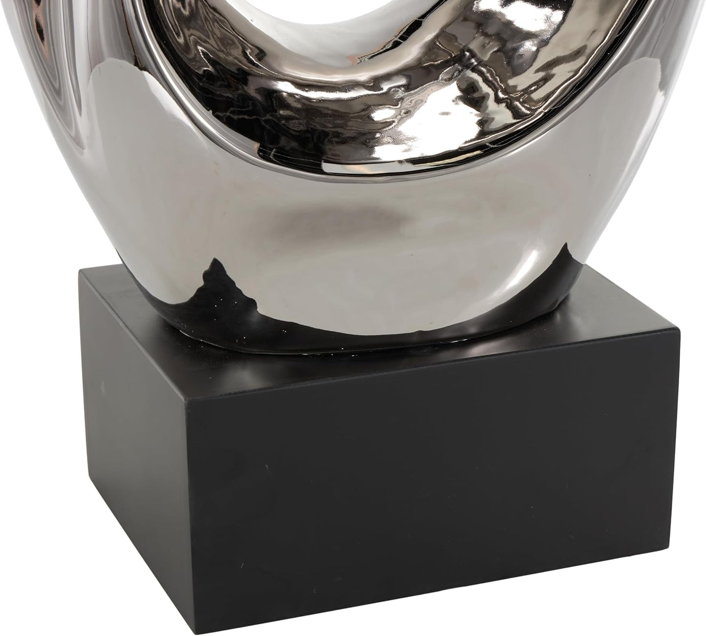 Ceramic Abstract Decorative Sculpture Home Decor Statue / Silver / 14 x 7 x 27