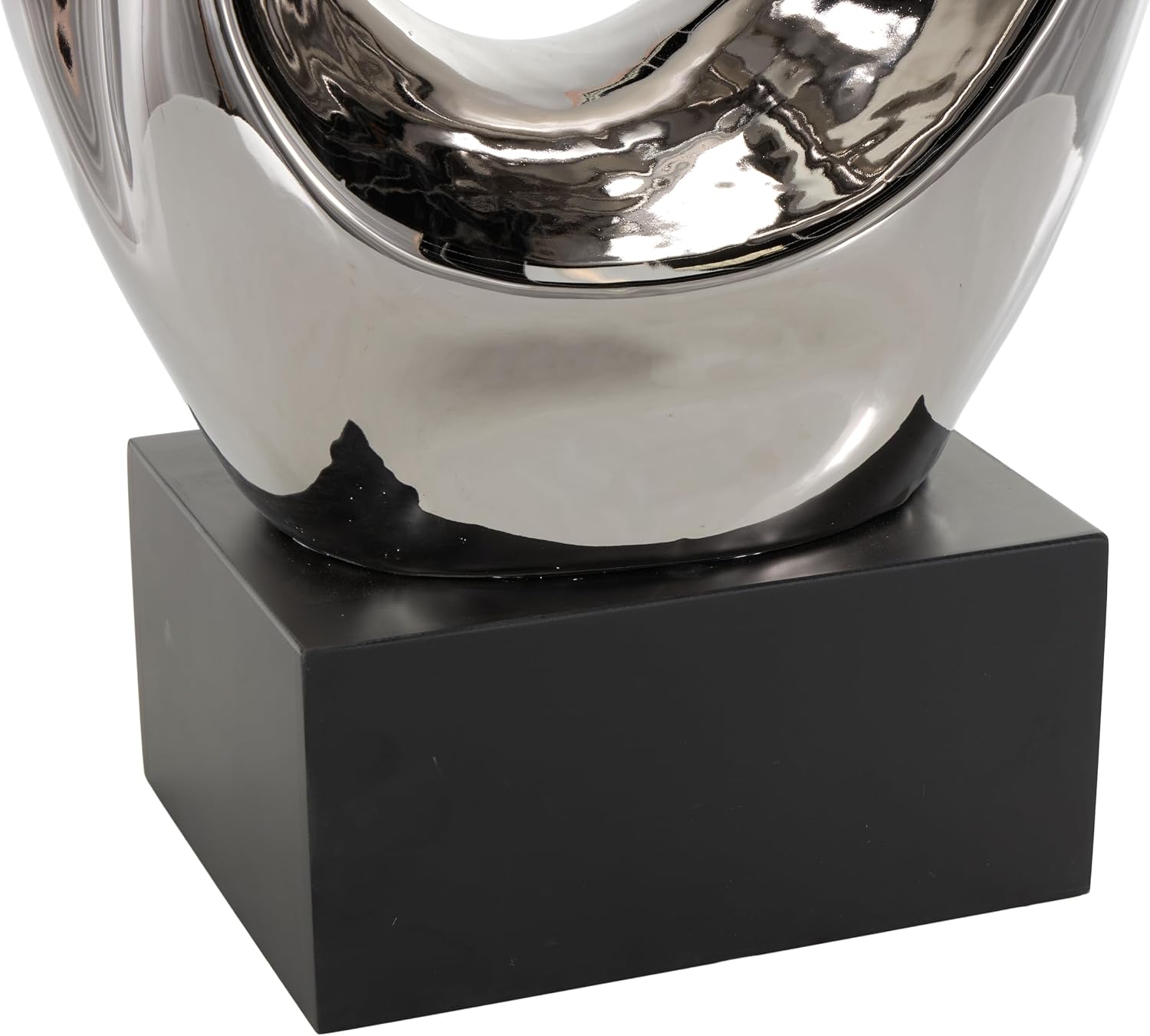 Ceramic Abstract Decorative Sculpture Home Decor Statue / Silver / 14 x 7 x 27