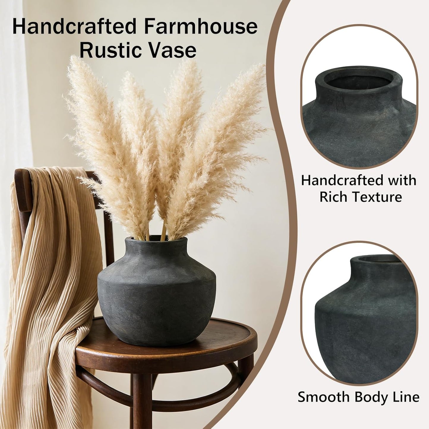 Ceramic Decorative Flower Vase / 5.5"h-black / 5.5 Inch