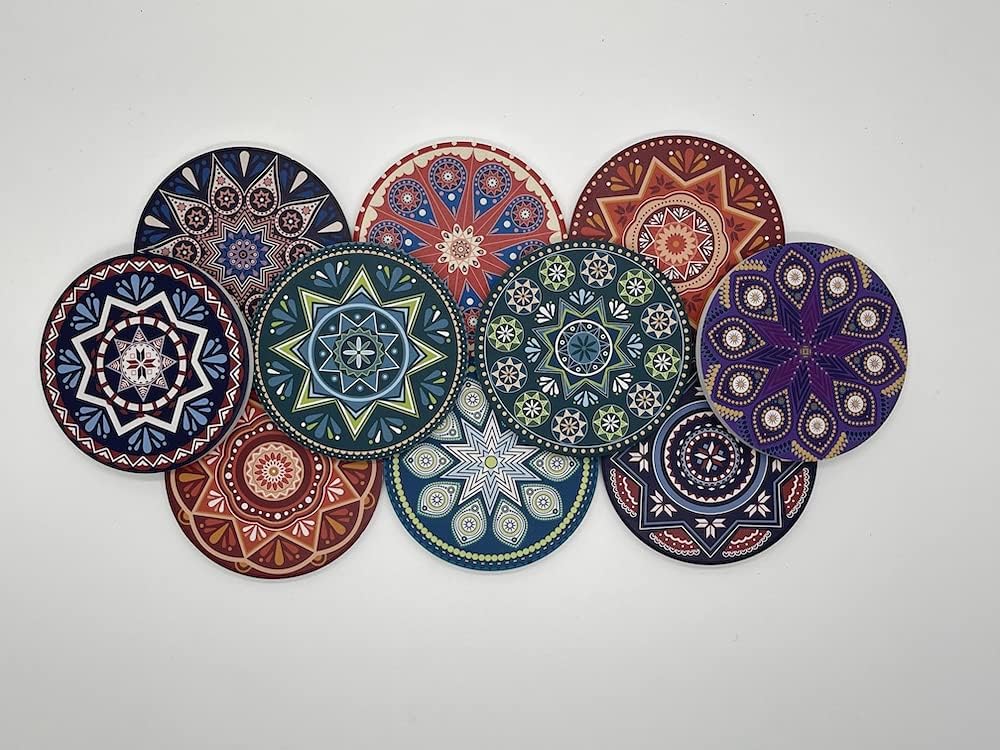 Absorbent Ceramic Stone Coasters for Drink / Set of 10