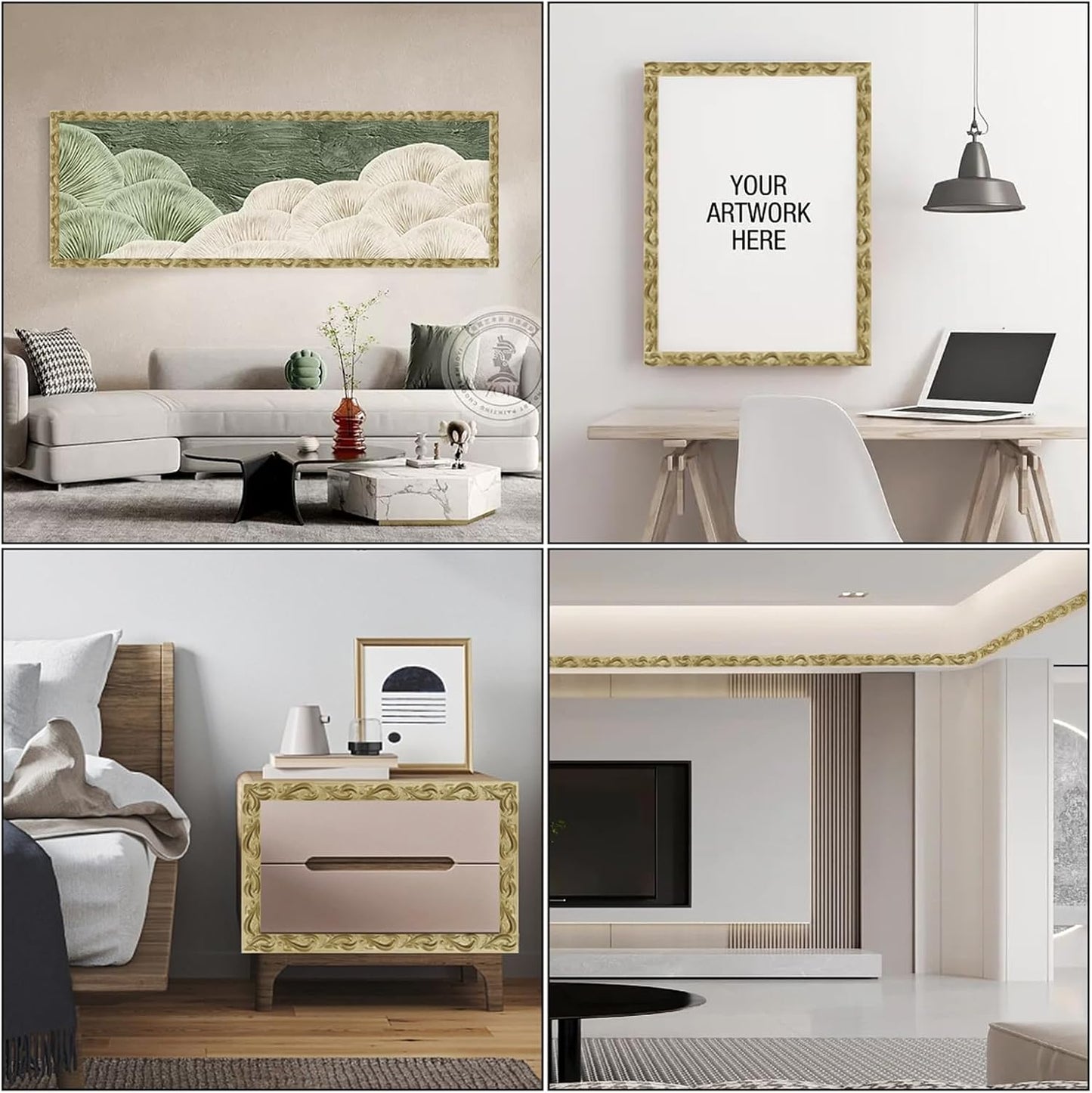 X Self Adhesive Peel and Stick Molding Ceiling Molding / Champagne Gold / 0.8 Inch