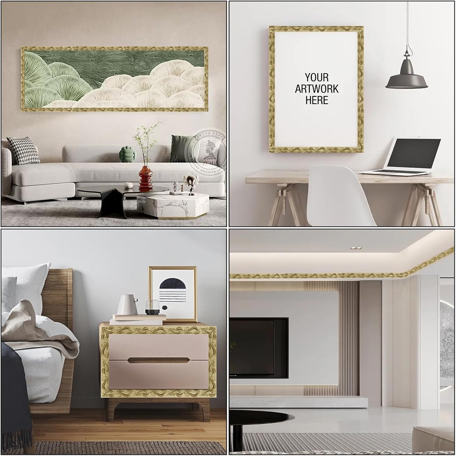 X Self Adhesive Peel and Stick Molding Ceiling Molding / Champagne Gold / 0.8 Inch
