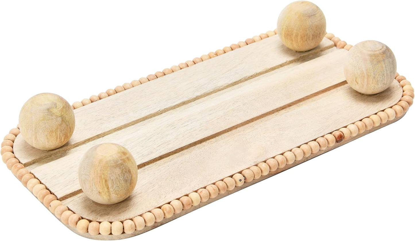 Modern Footed Serving Tray/Decorative Wood Pedestal for Dessert Table / Natural