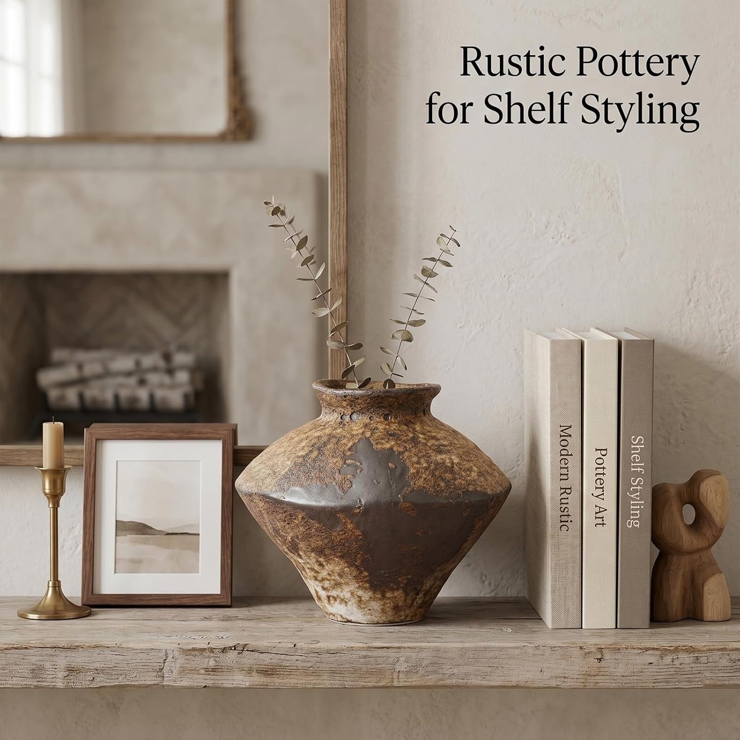 Stone Vase for Rustic Home Decor / Small
