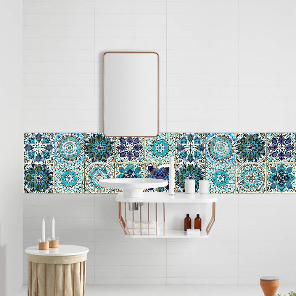 Mandala Style Tile Sticker / Mtl-01 / 4 x 4 / Set of 25