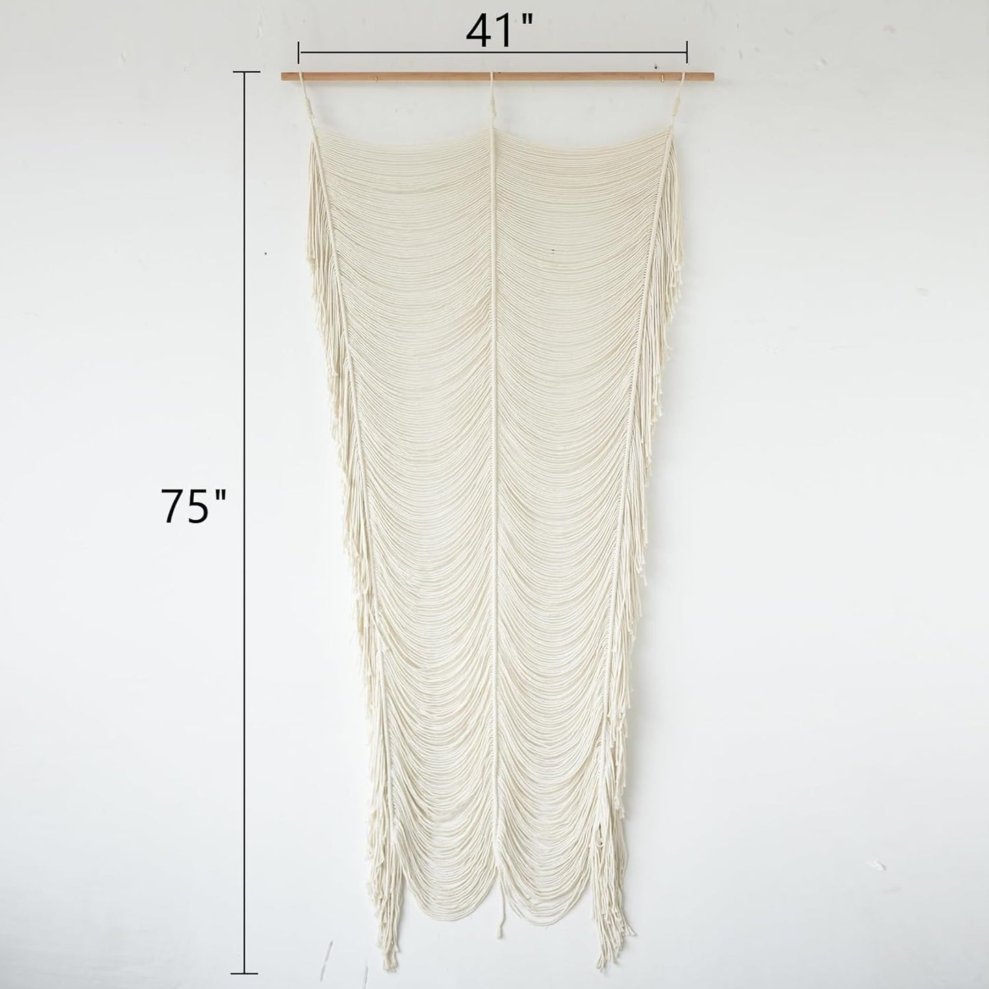 Macrame Curtain Room Divider Doorway CurtainBoho Curtain Doorway Window Wall Decor Fiber / Ivory1