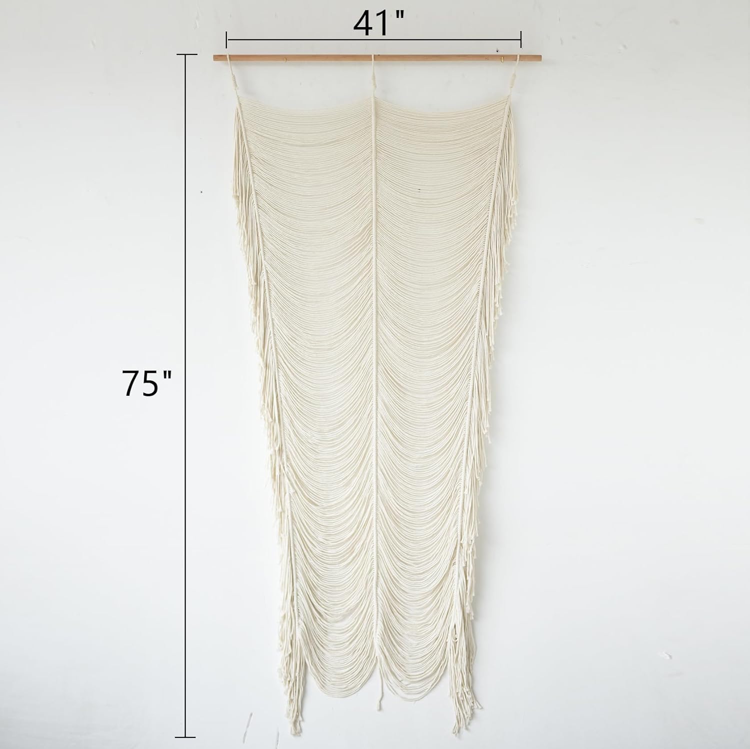 Macrame Curtain Room Divider Doorway CurtainBoho Curtain Doorway Window Wall Decor Fiber / Ivory1