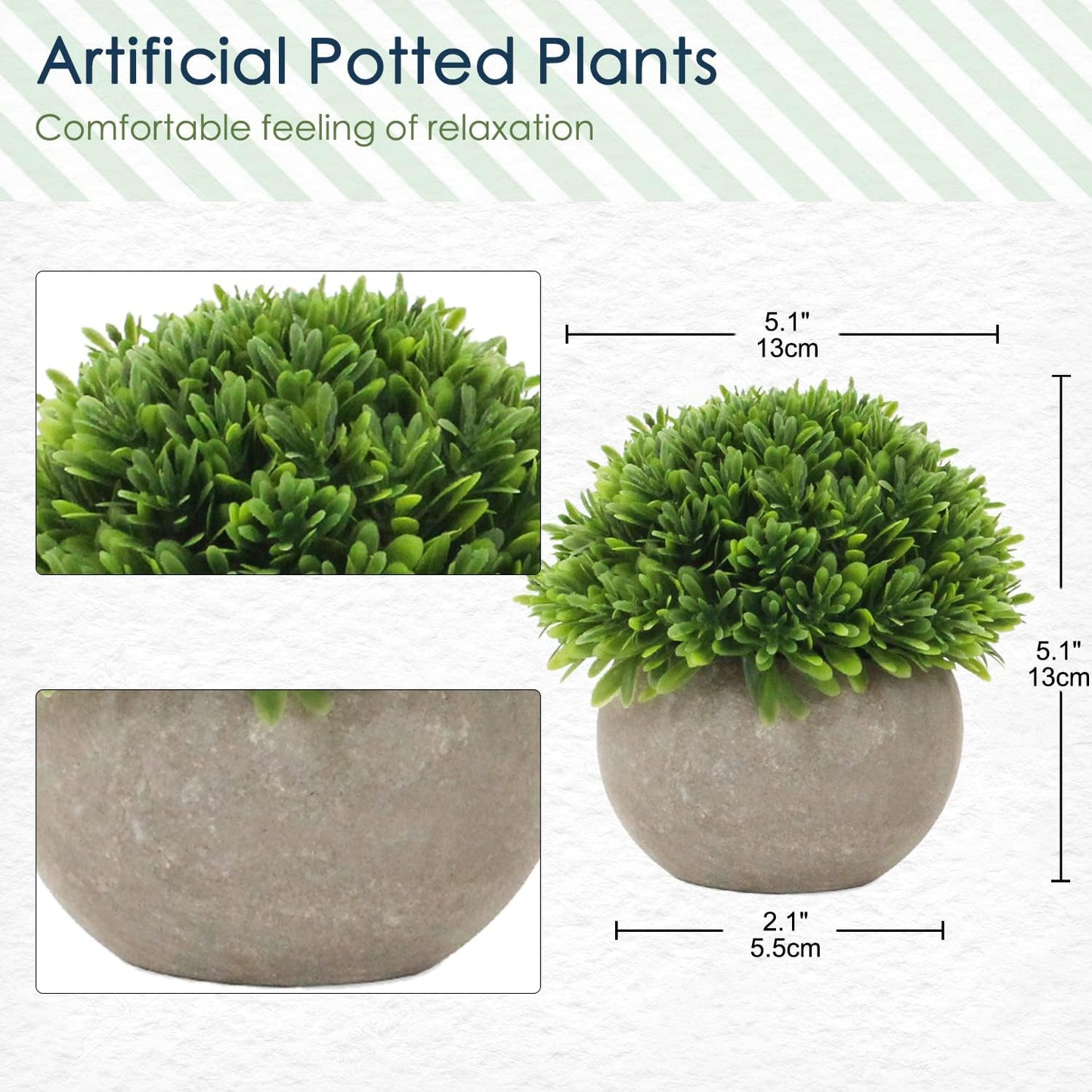 Small Fake Plants Faux Potted Plant Mini Artificial Plants / Style #03