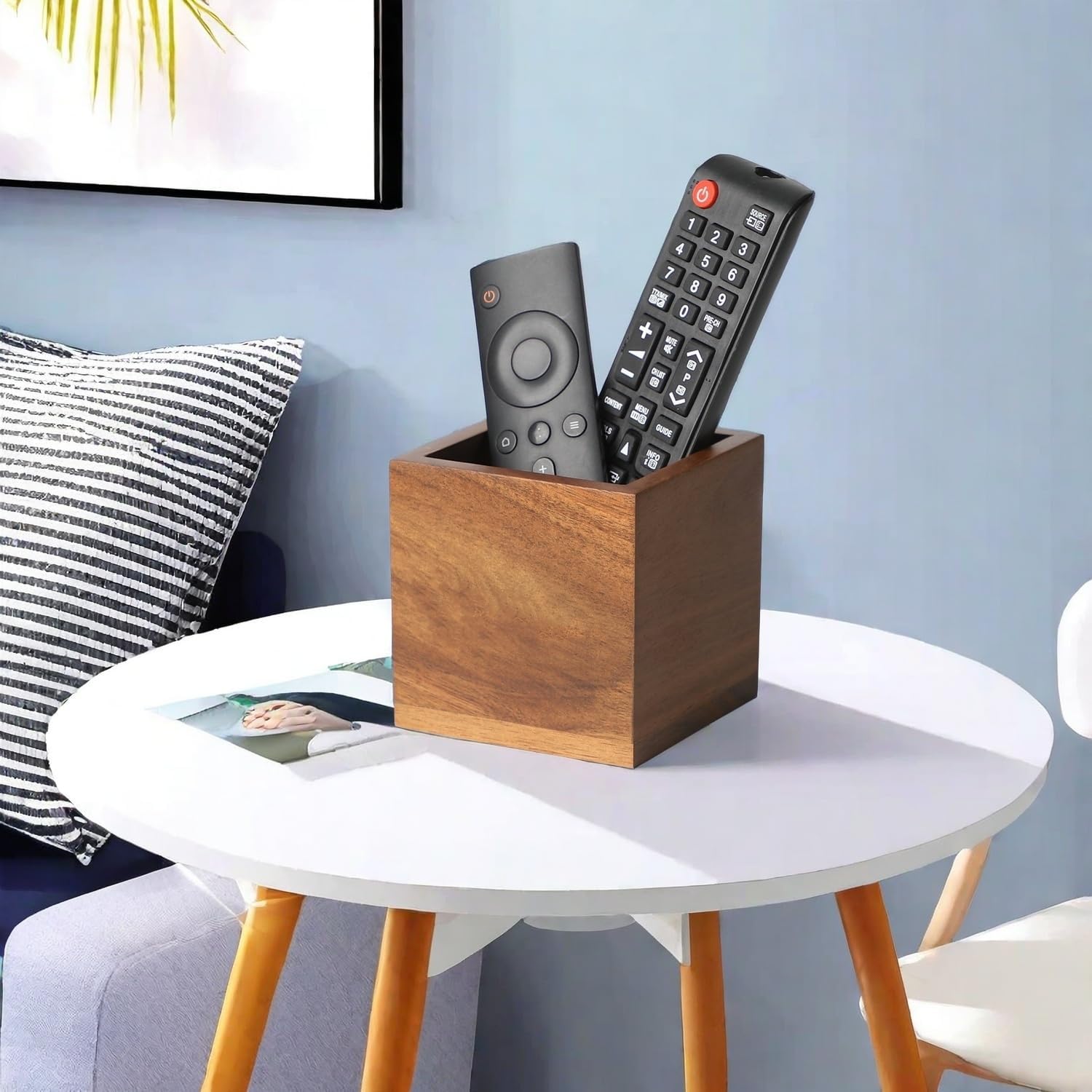 Remote Organizer / Remote Control Holder Caddy / Brown- for 2 or 3 Remote Controls