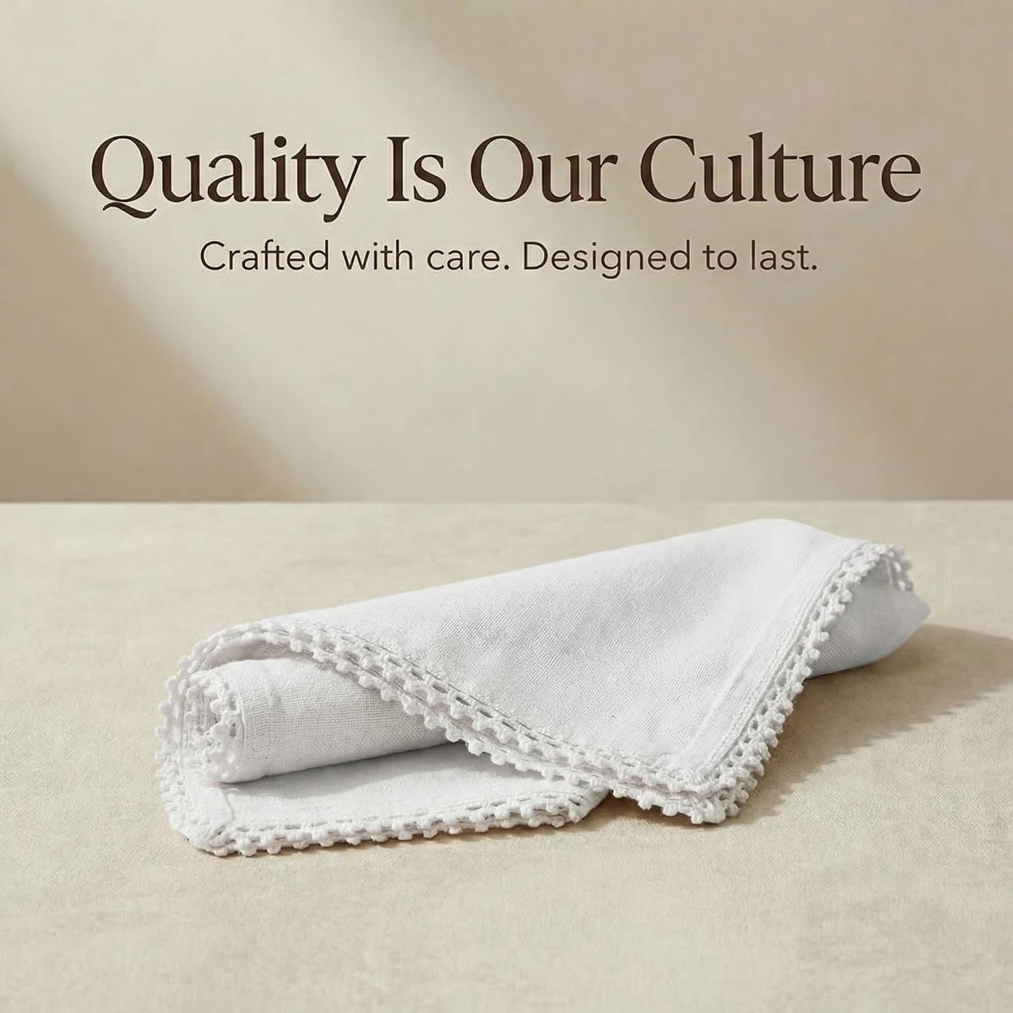 ACCENTHOME White Cloth Napkins Set of 12 18x18 inch Cotton Dinner Napkins - Washable Soft Premium Hotel Quality