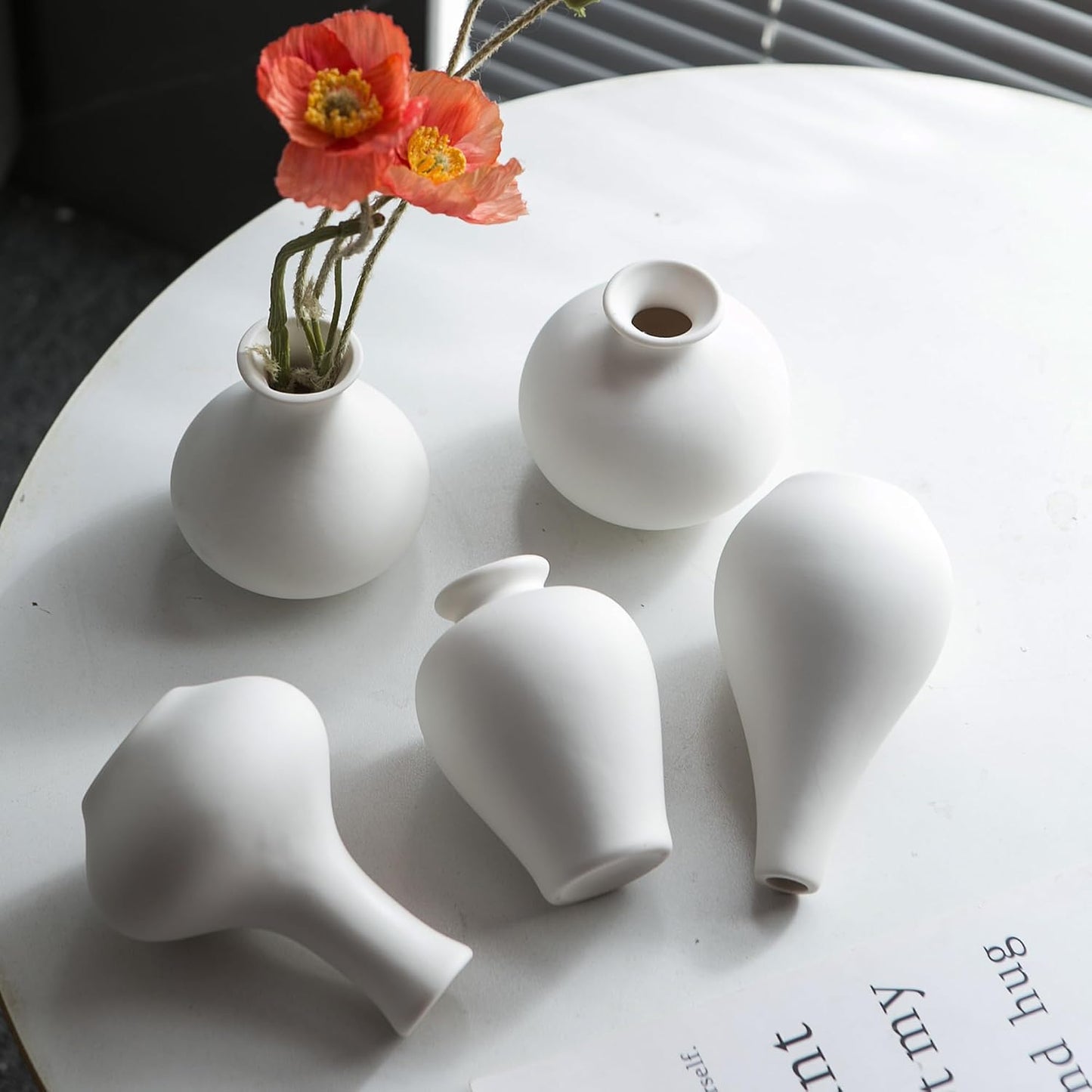 Ceramic Bud Vase / White / Set of 5
