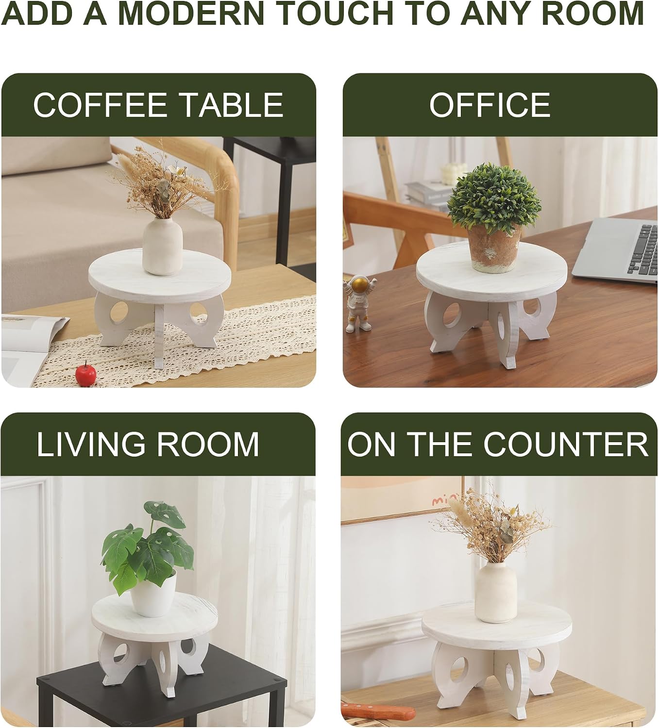 Small Plant Stand Kitchen Display Stand 10 inch Plant Holder Plant Stool Round Stand Risers Farmhouse Rustic Balcony