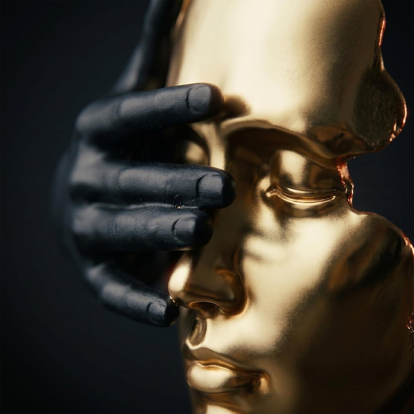 Abstract Sculpture Home Decor Accents Thinker Statue Decor / Gold Face Blindfolded