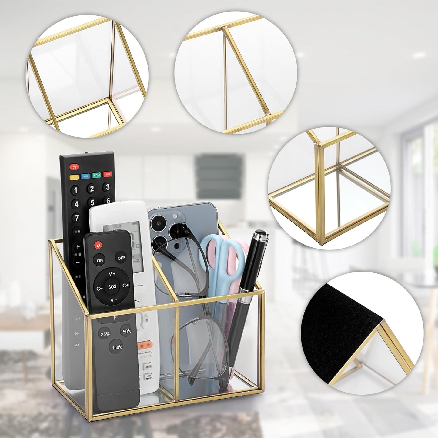 Glass Remote Control Holder