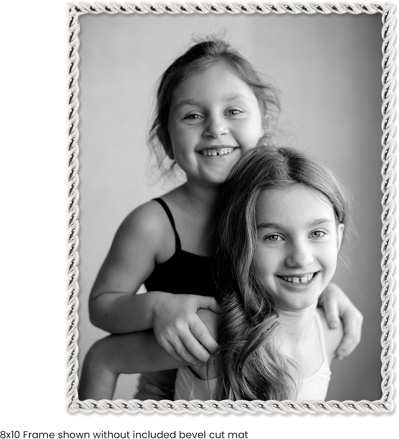 Lawrence Frames Silver Metal Rope 8x10 Matted for 5x7 Picture Frame (710080)
