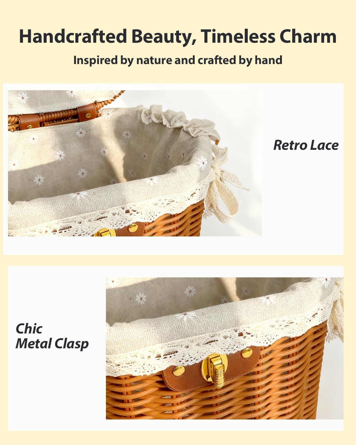 Small Picnic Basket / White