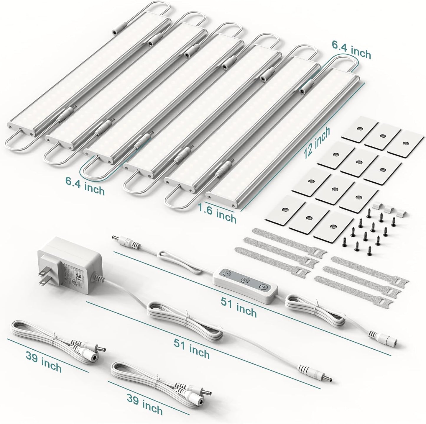 Under Cabinet Plug in 4000K 6 Pack 12 inch