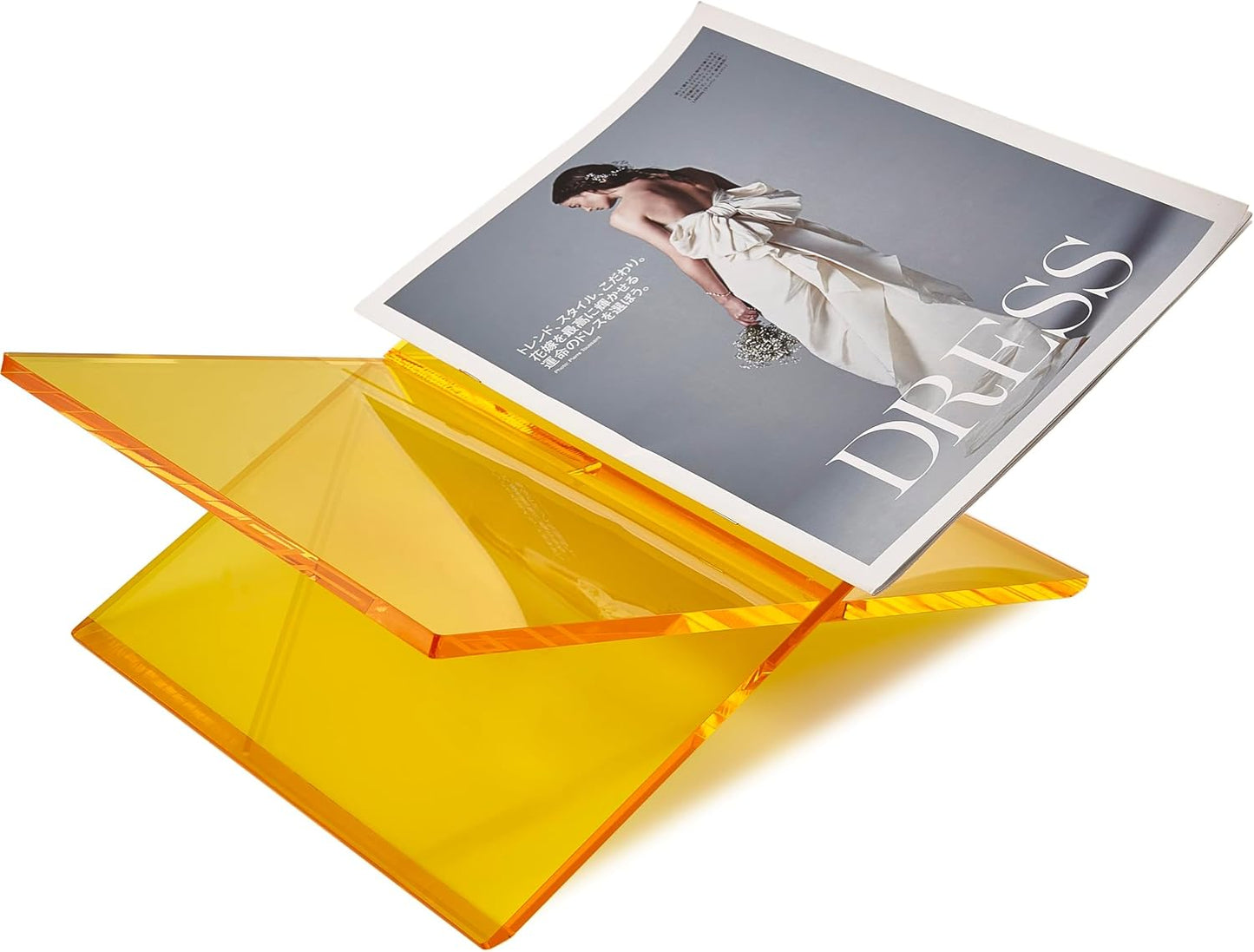 Honygebia Gold Acrylic Book Stands - Cross Frame Acrylic Book Holder, Open Bookstand for Display and Reading, Suitable