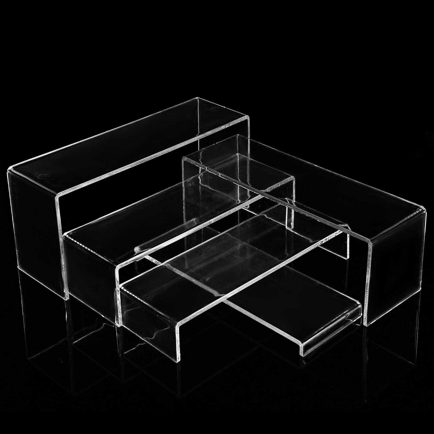 10 Pack Large Acrylic Display Stands, 2 Set(10”L~11”L~12”L) | Perfume Stand Organizer, Clear Cupcake Stand, Display