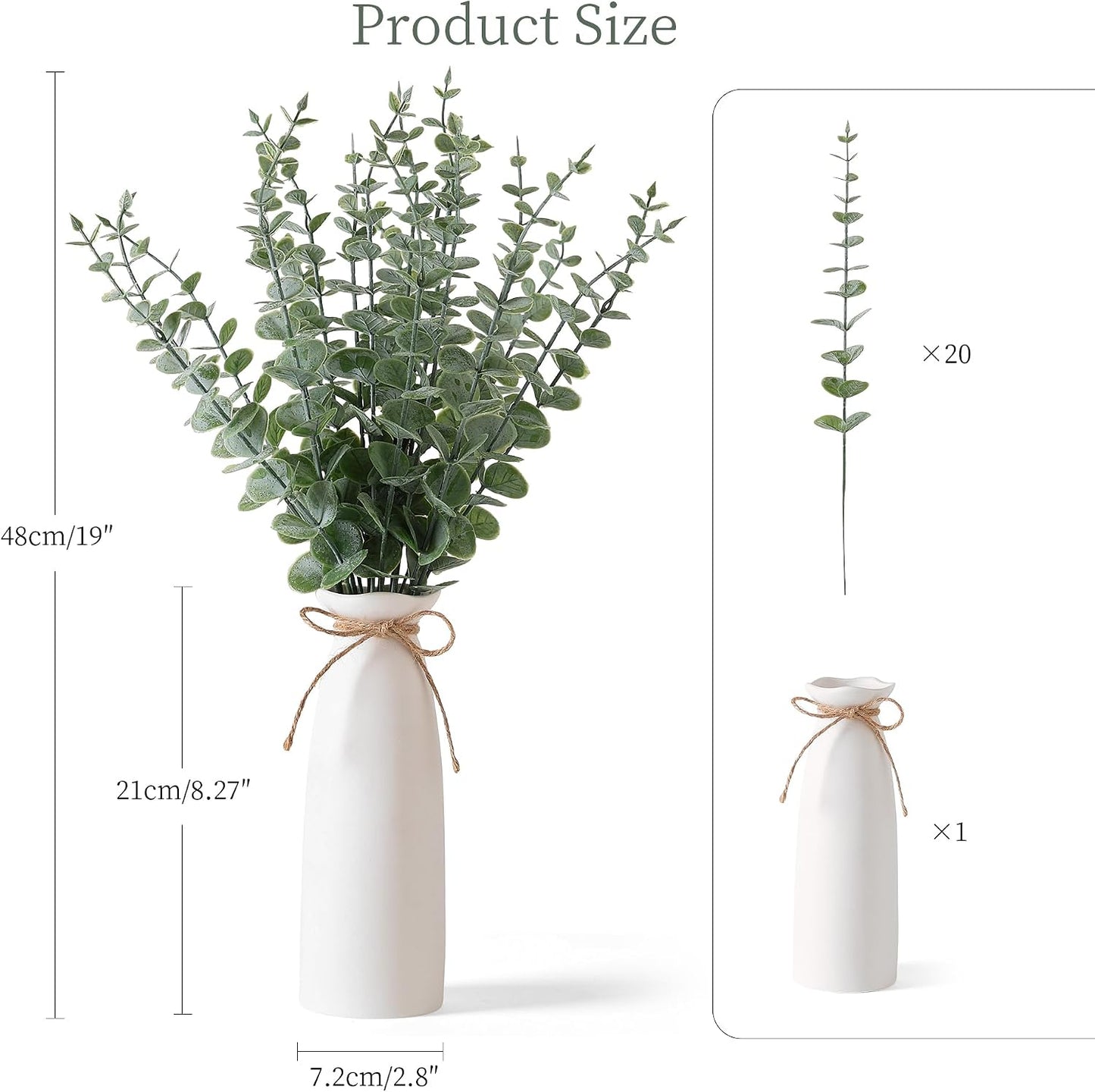 Boho Home Decor Plant / White / Set of 20