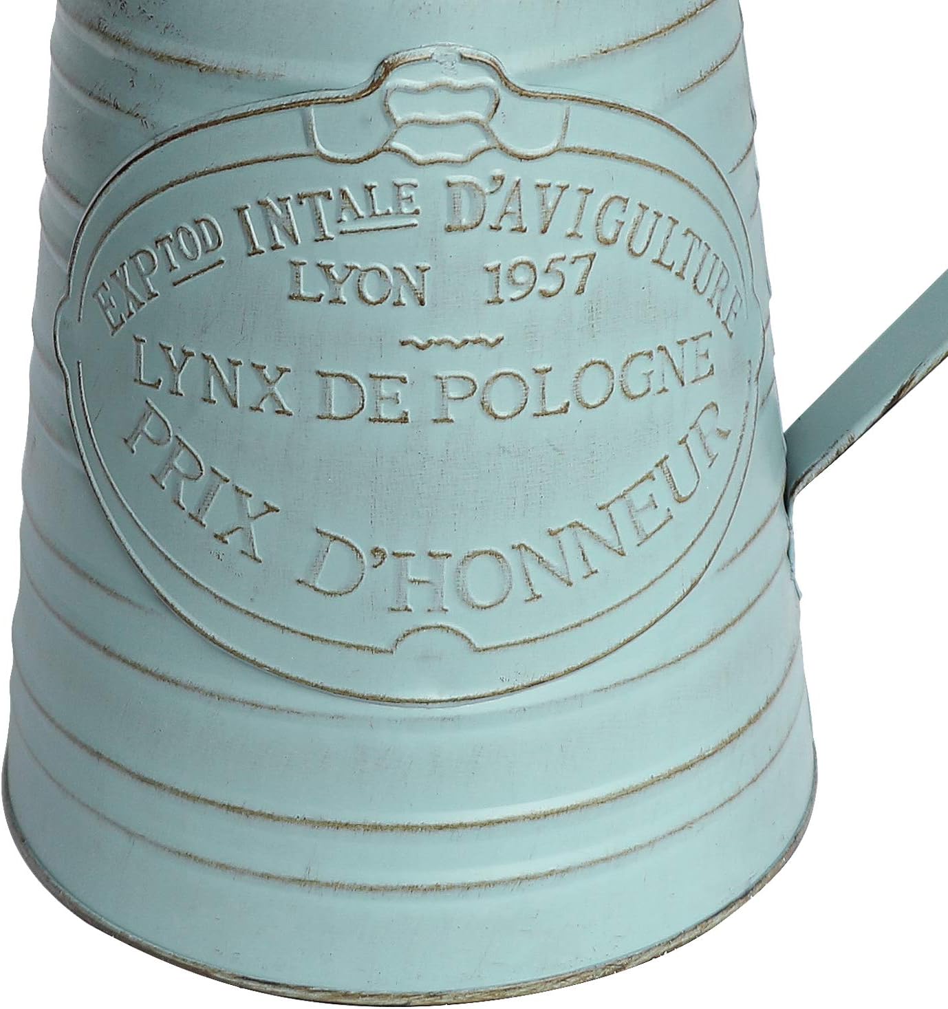 Shabby Chic Metal Jug Vase Pitcher Flower Holder / Blue-large
