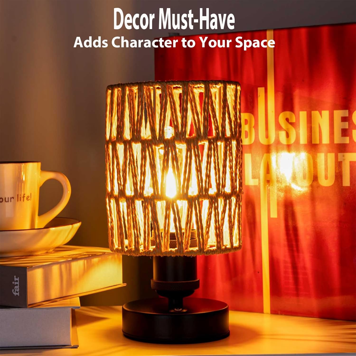 Cordless Rechargeable Outdoor Table Lamps, Battery Operated Table Lamp, Stepless Dimmable for Patio, Living Room, and