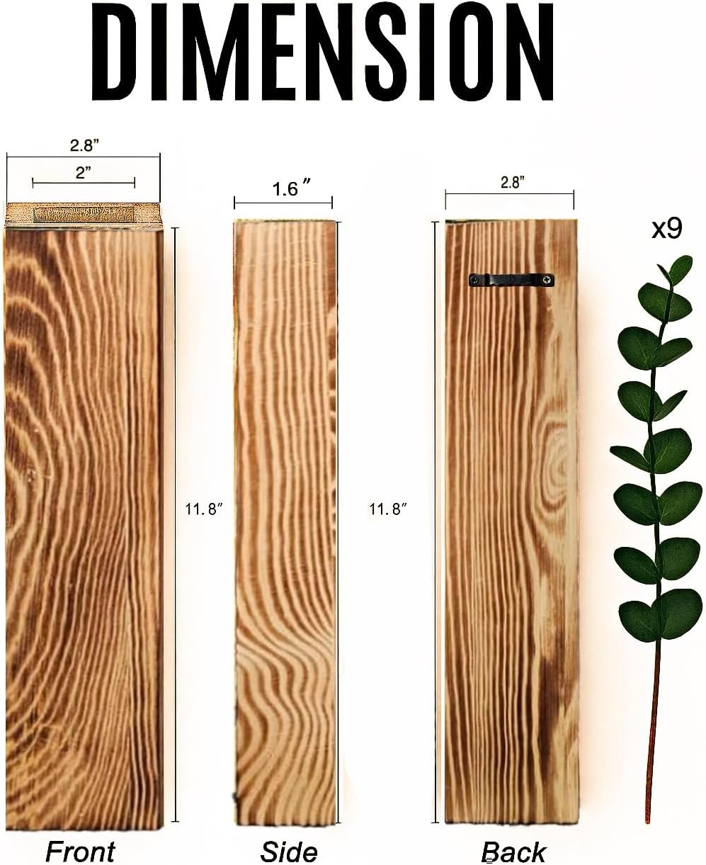 Artificial Plants Wooden Hanging Planter Vases for Farmhouse / Set of 3