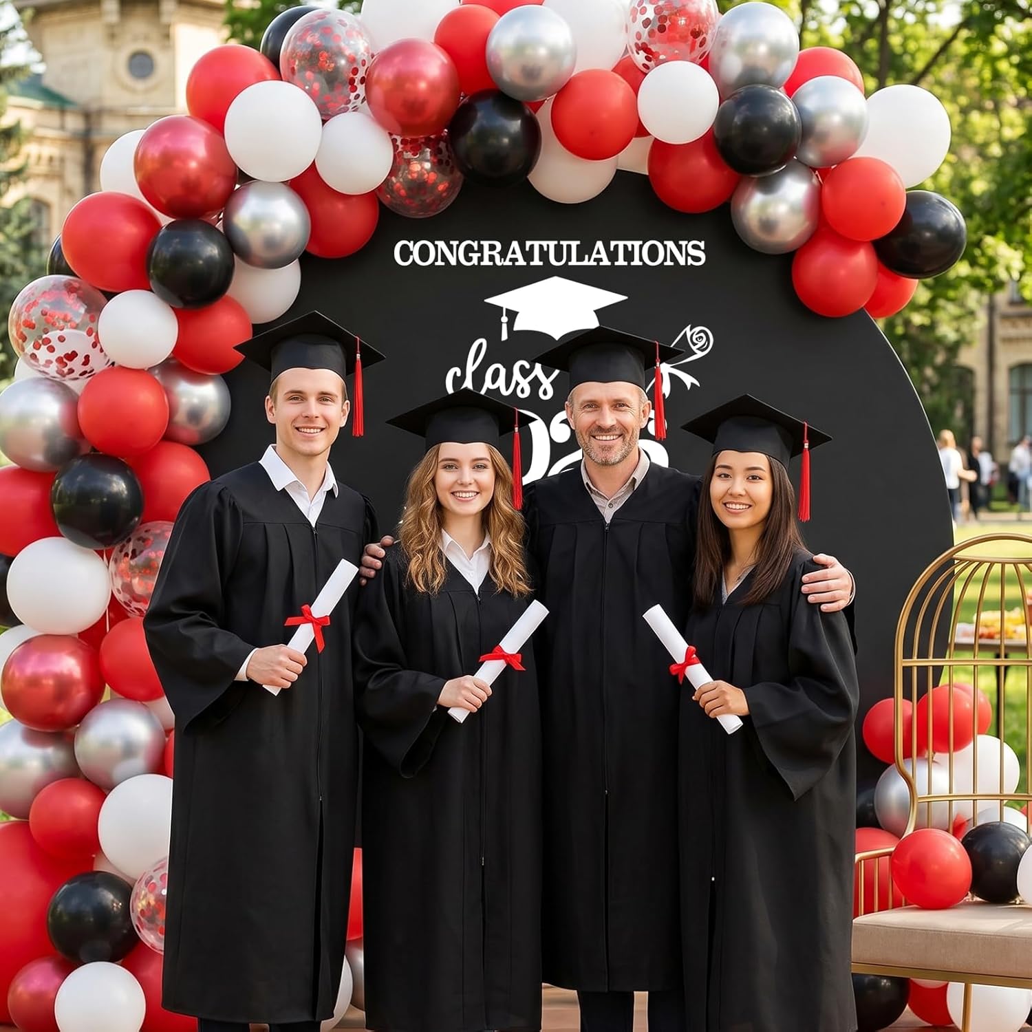 White Congratulations Class of 2026 Graduate Decals Graduation Decals for Arch Backdrop / White 02