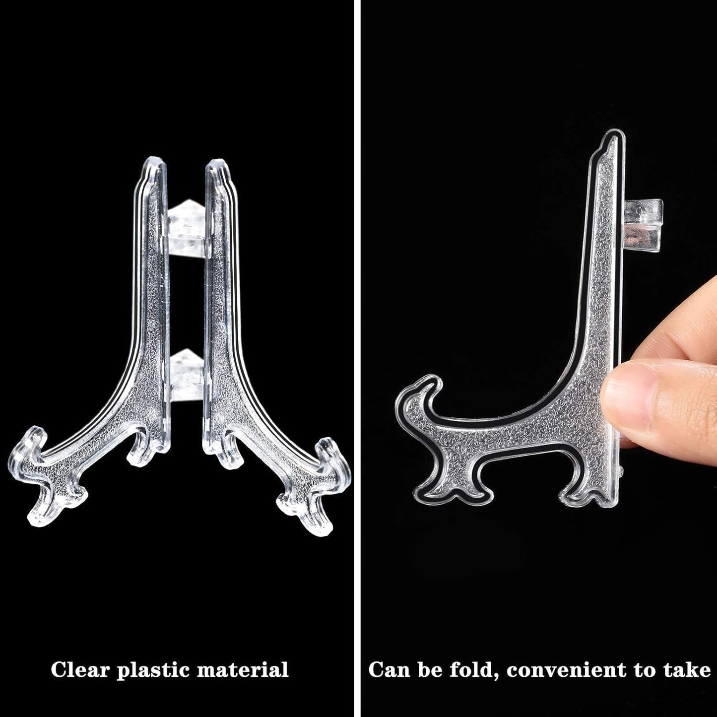 Mini Easel Stands Plastic Plate Stand Holder Display Picture Easel / Clear / 3 Inch / Set of 100